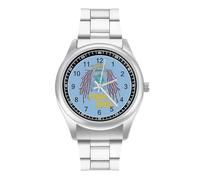 Reggae Lion Roots Personalized Quartz Watch Stainless Steel Wrist Watches with Arabic Numerals for Men Women