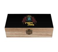 Reggae Lion Roots Wooden Storage Box Decorative Keepsake Boxes Jewelry Organizer Gifts with Hinged Lid