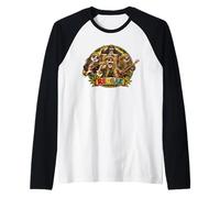 Reggae Music Capybara Island Shiba-Inu and Monkey Band Raglan Baseball Tee