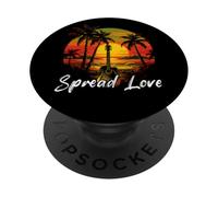 Reggae Music Guitar Rasta Pride Jamaica Rasta Reggae Sunset PopSockets Adhesive PopGrip