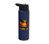 Reggae Music Guitar Rasta Pride Jamaica Rasta Reggae Sunset Stainless Steel Insulated Water Bottle
