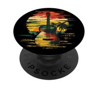 Reggae Music Guitar Rastafarian Roots Rasta Jamaican PopSockets Adhesive PopGrip