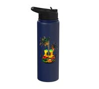 Reggae Music Guitar Rastafarian Roots Rasta Jamaican Stainless Steel Insulated Water Bottle