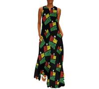 Reggae Music Jamaica Lion Women's Casual Sleeveless Dress V-Neck Maxi Sundress with Pockets S