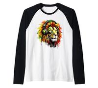 Reggae Music Rasta Reggae Lion Jamaica Rastafarian Pride Raglan Baseball Tee