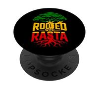 Reggae Music Rastafari Roots Jamaican Rooted With Rasta PopSockets Adhesive PopGrip