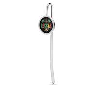Reggae Music Records Rasta Plams Tree Funny Bookmark with Hook Metal Reading Accessories for Book Lovers