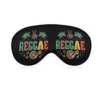 Reggae Music Records Rasta Plams Tree Sleep Eye Mask Night Shade Cover Soft Adjustable for Travel Naps