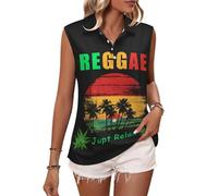 Reggae Music Women Polo Shirt Summer Tank Tops Sleeveless Golf Shirts Blouses Outfits S