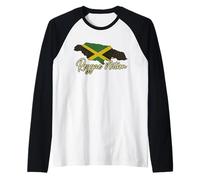 Reggae Nation Jamaica Island Design Jamaican Flag Rasta Raglan Baseball Tee