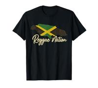 Reggae Nation Jamaica Island Design Jamaican Flag Rasta T-Shirt