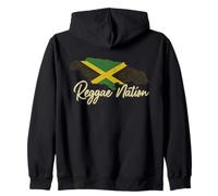 Reggae Nation Jamaica Island Design Jamaican Flag Rasta Zip Hoodie