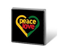 Reggae Peace Love Funny Lapel Pins Square Brooch Tie Suit Dress Accessories for Men Women Wedding Birthday