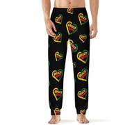 Reggae Peace Love Men's Pajama Pants Lightweight Pjs Bottoms Lounge Pants Sleepwear Soft