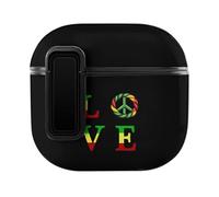 Reggae Peace Love Music Jamaica Cute Case PC Earbud Cases Protective Cover Compatible for AirPods 4