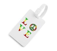Reggae Peace Love Music Jamaica Luggage Tag for Suitcase Cute ID Tags Travel Baggage Identifier Labels White-Style