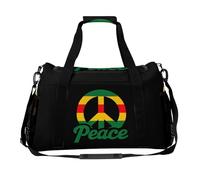 Reggae Peace Sign Trendy Duffle Bag for Travel Large Capacity Lightweight Carry on Halfday Weekender Bags