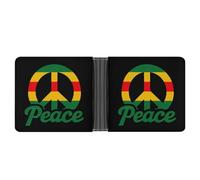 Reggae Peace Sign Trendy Trifold Wallet for Men Classic Lightweight Credit Card Leather Wallets Money Clip
