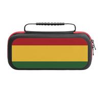 Reggae Rasta Flag Compatible with Switch Carrying Case Waterproof Protective Travel Bag with 20 Game Card Slots
