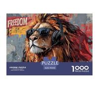Reggae Rasta-freedom Lion Jigsaw Puzzle Waterproof 1000 Piece for Adults Colourful Educational Games