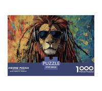 Reggae Rasta-freedom Lion Jigsaw Puzzle Waterproof 1000 Piece Jigsaw Puzzles for Adults Fun Adults Jigsaw Puzzle Educational Games