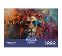 Reggae Rasta-freedom Lion Jigsaw Puzzle Waterproof 1000 Piece Puzzle for Adults Gifts Colourful Adults Jigsaw Puzzle Challenging Puzzle Games