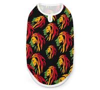 Reggae Rasta Lion Breathable Dog Shirts Clothes Printed Sleeveless Vest Soft Summer Tank Top for Small Medium Large Pet