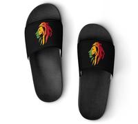 Reggae Rasta Lion Lightweight Shower Slippers Summer Non-Slip Sliders Sandals Comfortable House Shoes