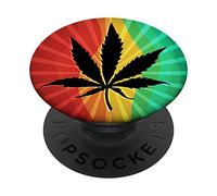 Reggae Weed Leaf Marijuana Pot Plant Cannabis CBD Hippie PopSockets Swappable PopGrip