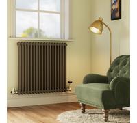Reggio Anthracite Horizontal Double Column Radiator 800x830mm 3713 BTU - Cast Iron Style