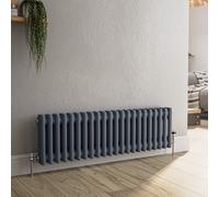 Reggio Anthracite Horizontal Double Column Traditional Radiator 300x1010mm 1797 BTU - Cast Iron Style