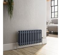 Reggio Anthracite Horizontal Double Column Traditional Radiator 300x605mm 1062 BTU - Cast Iron Style