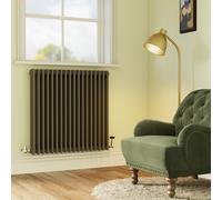 Reggio Anthracite Horizontal Triple Column Radiator 800x830mm 2411 BTU - Cast Iron Style