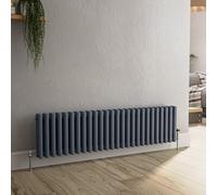 Reggio Anthracite Horizontal Triple Column Traditional Radiator 300x1190mm 2682 BTU - Cast Iron Style
