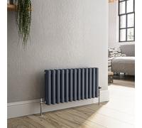 Reggio Anthracite Horizontal Triple Column Traditional Radiator 300x605mm 1341 BTU - Cast Iron Style
