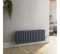 Reggio Anthracite Horizontal Triple Column Traditional Radiator 300x830mm 1857 BTU - Cast Iron Style