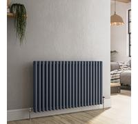 Reggio Anthracite Horizontal Triple Column Traditional Radiator 600x1010mm 4377 BTU - Cast Iron Style