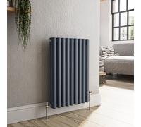 Reggio Anthracite Horizontal Triple Column Traditional Radiator 600x425mm 1790 BTU - Cast Iron Style