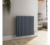 Reggio Anthracite Horizontal Triple Column Traditional Radiator 600x605mm 2586 BTU - Cast Iron Style