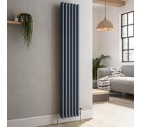 Reggio Anthracite Vertical Triple Column Traditional Radiator 1500x290mm 2813 BTU - Cast Iron Style