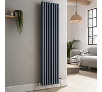 Reggio Anthracite Vertical Triple Column Traditional Radiator 1500x380mm 3751 BTU - Cast Iron Style