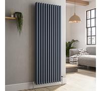 Reggio Anthracite Vertical Triple Column Traditional Radiator 1500x560mm 5626 BTU - Cast Iron Style