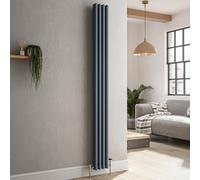 Reggio Anthracite Vertical Triple Column Traditional Radiator 1800x200mm 2218 BTU - Cast Iron Style