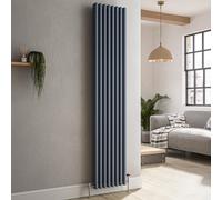 Reggio Anthracite Vertical Triple Column Traditional Radiator 1800x380mm 4436 BTU - Cast Iron Style