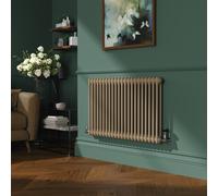 Reggio Beige grey Horizontal Double Column Traditional Radiator 600x1010mm 3462 BTU - Cast Iron Style