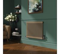 Reggio Beige grey Horizontal Double Column Traditional Radiator 600x830mm 2832 BTU - Cast Iron Style