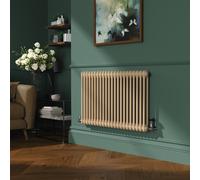 Reggio Elk brown Horizontal Double Column Traditional Radiator 600x1010mm 3462 BTU - Cast Iron Style