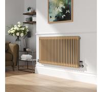 Reggio Elk brown Horizontal Double Column Traditional Radiator 600x1190mm 4091 BTU - Cast Iron Style