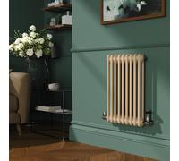 Reggio Elk brown Horizontal Double Column Traditional Radiator 600x425mm 1416 BTU - Cast Iron Style