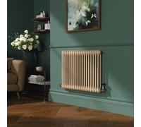 Reggio Elk brown Horizontal Double Column Traditional Radiator 600x830mm 2832 BTU - Cast Iron Style